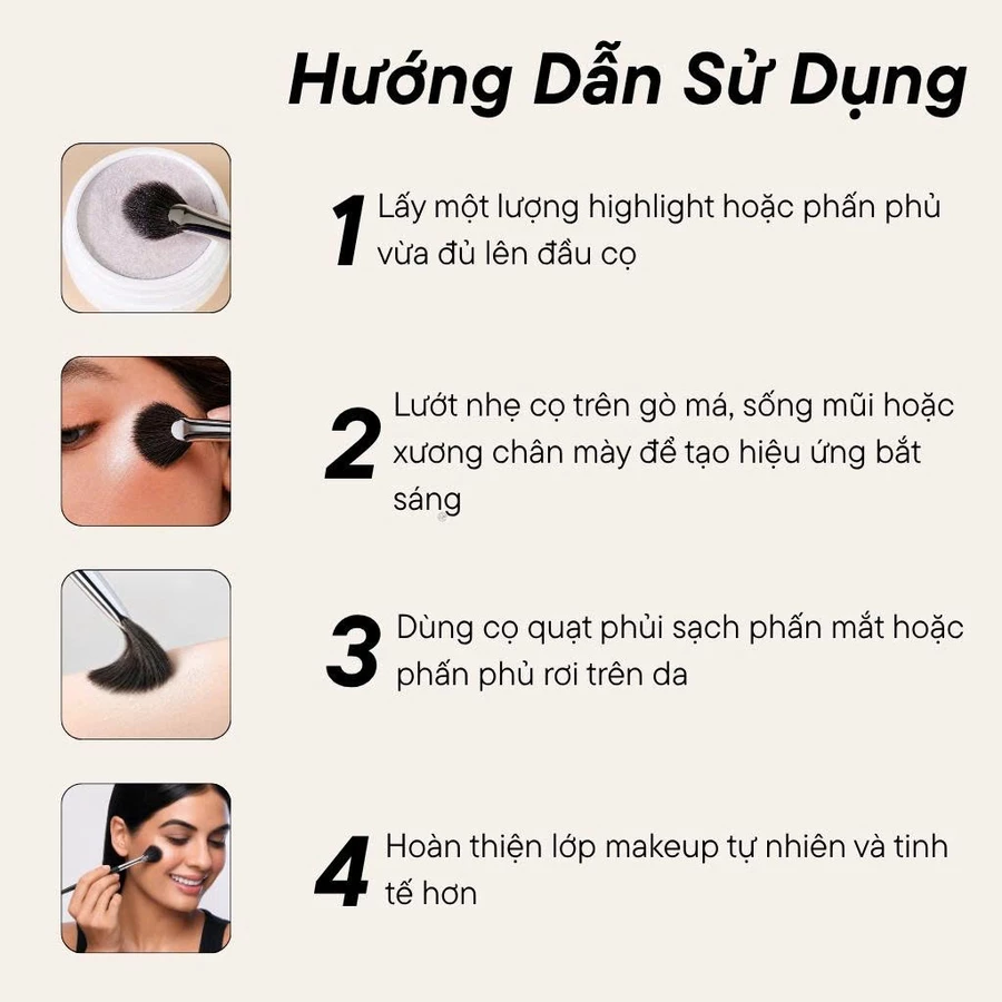 Cọ Quạt Highlight BH Cosmetics Fan Highlighter Brush BH512